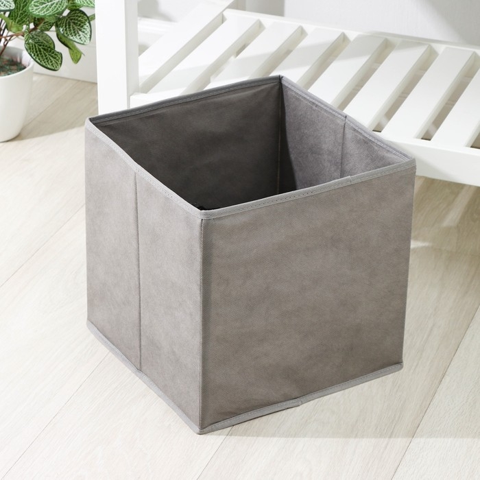 Короб для хранения, 28×28×28 см, цвет серый Короб для хранения, 28×28×28 см, цвет серый