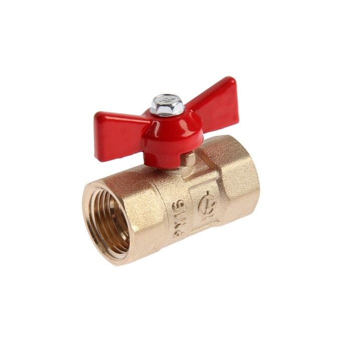 Кран шаровой Кран шаровой "ГАЛЛОП" ПРАКТИК DN-15 130, внутренняя/внутренняя резьба 1/2", "бабочка"