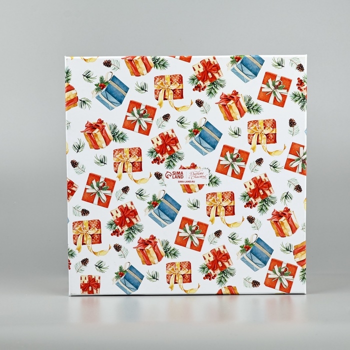 Коробка подарочная «Счастья в Новом году», 26 х 26 х 14 см, Новый год Коробка подарочная «Счастья в Новом году», 26 х 26 х 14 см, Новый год