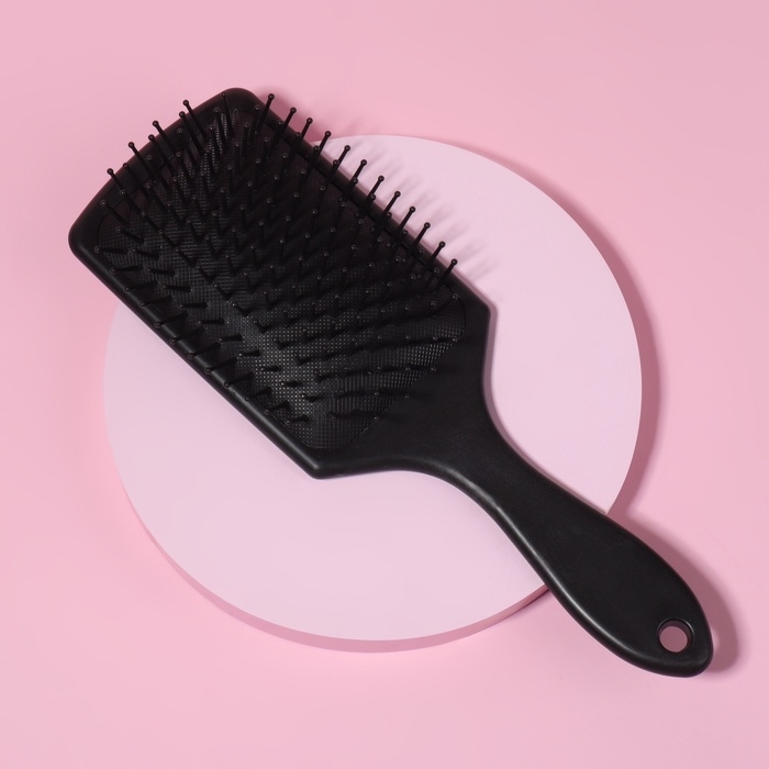 Расчёска массажная, 8 &times; 24 см, цвет чёрный