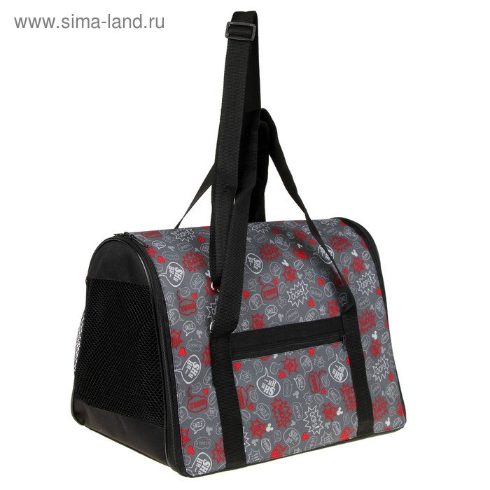 Сумка - переноска для животных  Сумка - переноска для животных "Принт", размер S, 39 х 23 х 27 см микс цветов