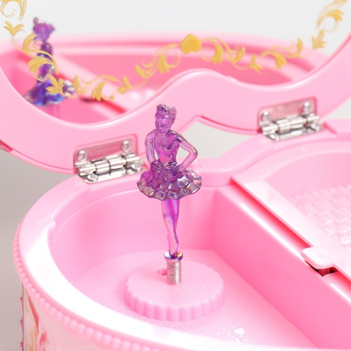 Шкатулка музыкальная механическая Шкатулка музыкальная механическая "Сердце в банте" 16х18х7,5 см МИКС