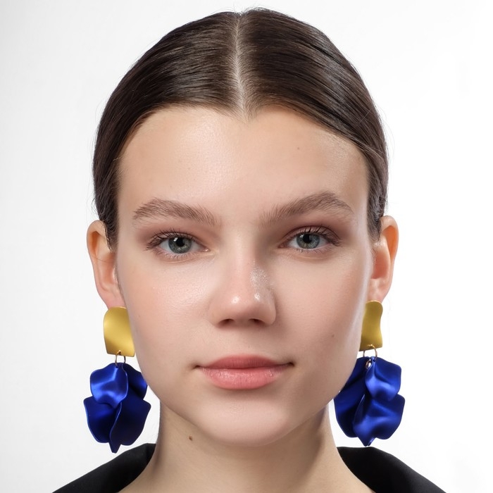 Серьги ассорти «Ветер» неровность, цвет сине-золотой Серьги ассорти «Ветер» неровность, цвет сине-золотой