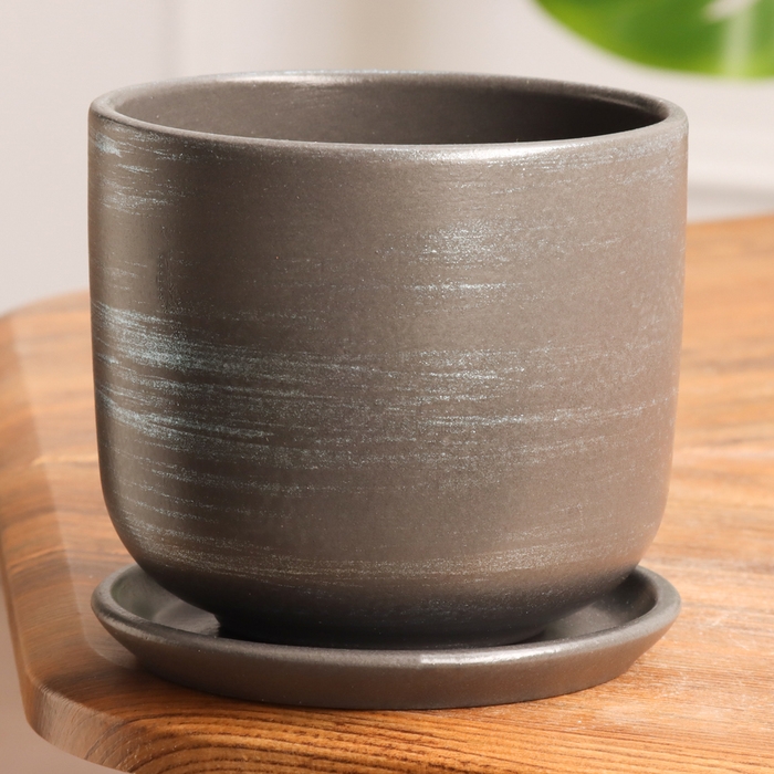 Горшок цветочный Галактика графит 0.8 л Горшок цветочный Галактика графит 0.8 л