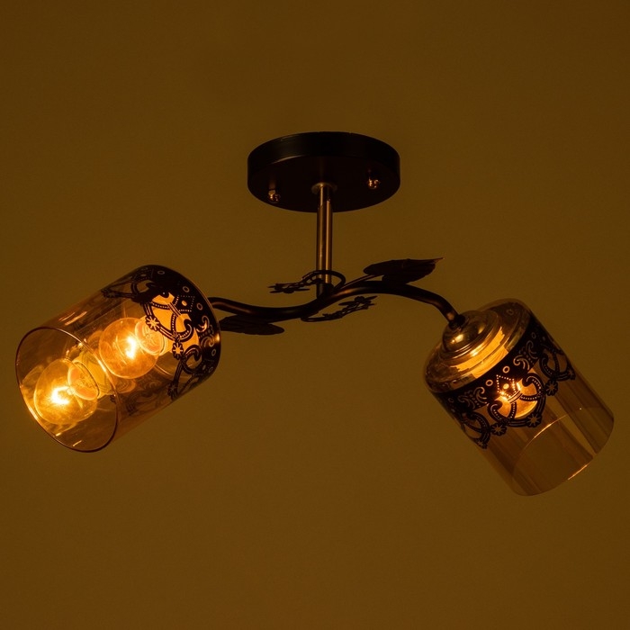 Люстра Люстра "Рузанна" 2хЕ27 40Вт черно-золотой 48х26х27 см BayerLux