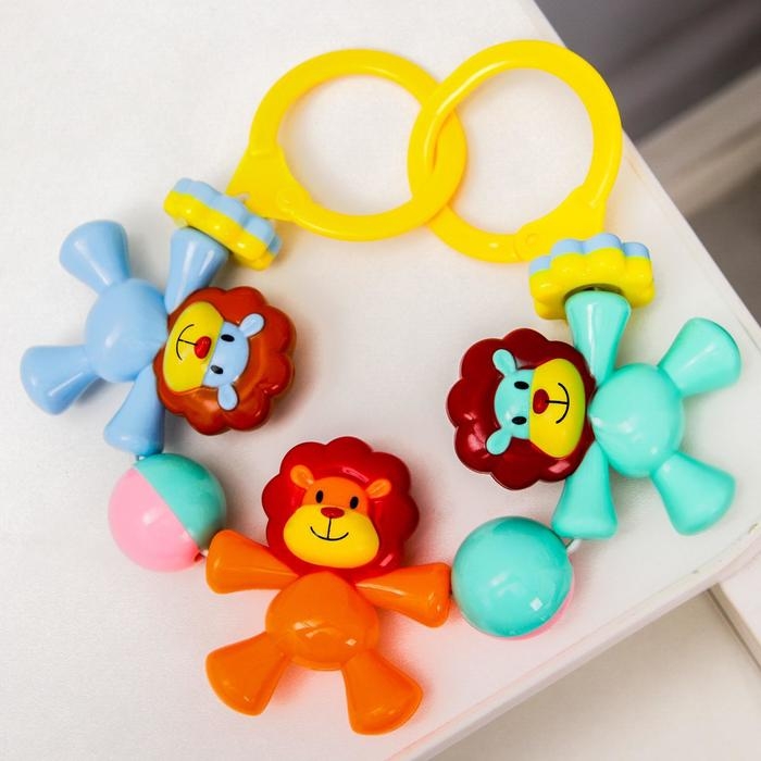 Растяжка на коляску/кроватку «Львята», 3 игрушки с погремушками, цвет МИКС, Крошка Я Растяжка на коляску/кроватку «Львята», 3 игрушки с погремушками, цвет МИКС, Крошка Я