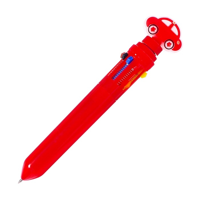 Многоцветная шариковая ручка Calligrata Многоцветная шариковая ручка Calligrata "Машинка-спиннер", автоматическая, 10-ти цветная, узел 0.7 мм, красная