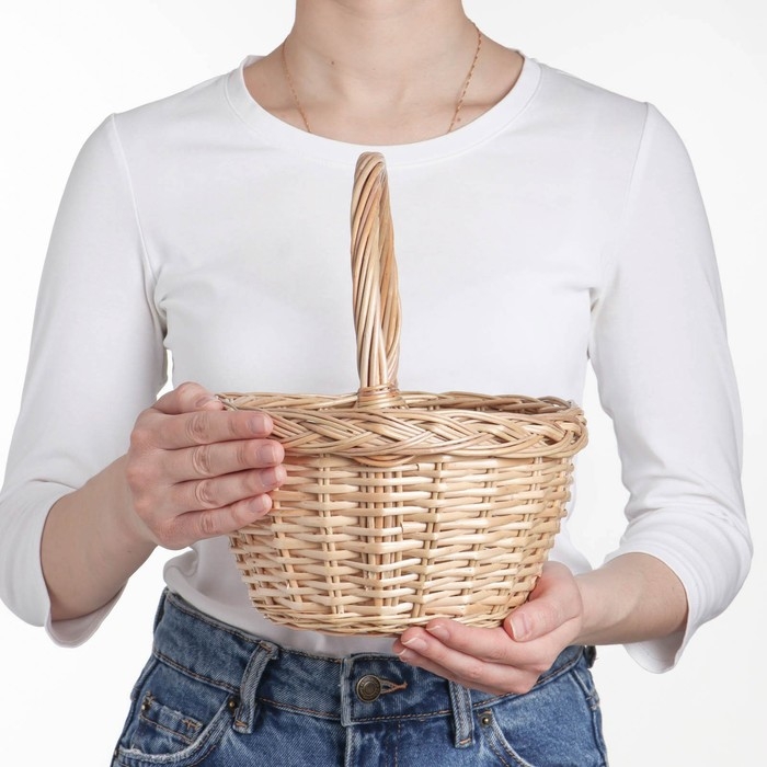 Корзина «Ягодное лукошко», №1, Dдно=12 см, Dверх=20 см, H=12/25 см, ручное плетение, лоза Корзина «Ягодное лукошко», №1, Dдно=12 см, Dверх=20 см, H=12/25 см, ручное плетение, лоза