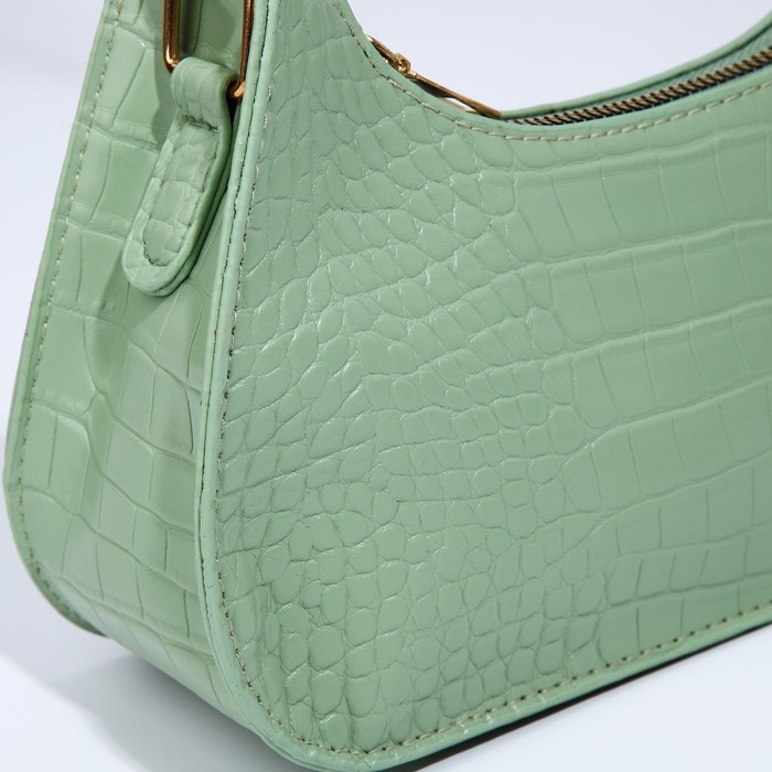 Сумка-багет на молнии, цвет зелёный Сумка-багет на молнии, цвет зелёный