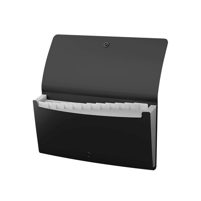 Папка-картотека, 260 х 138 мм (Travel), 12 отделений, 600 мкм, ErichKrause Папка-картотека, 260 х 138 мм (Travel), 12 отделений, 600 мкм, ErichKrause "Matt Classic", на кнопке, тиснение "песок", черная