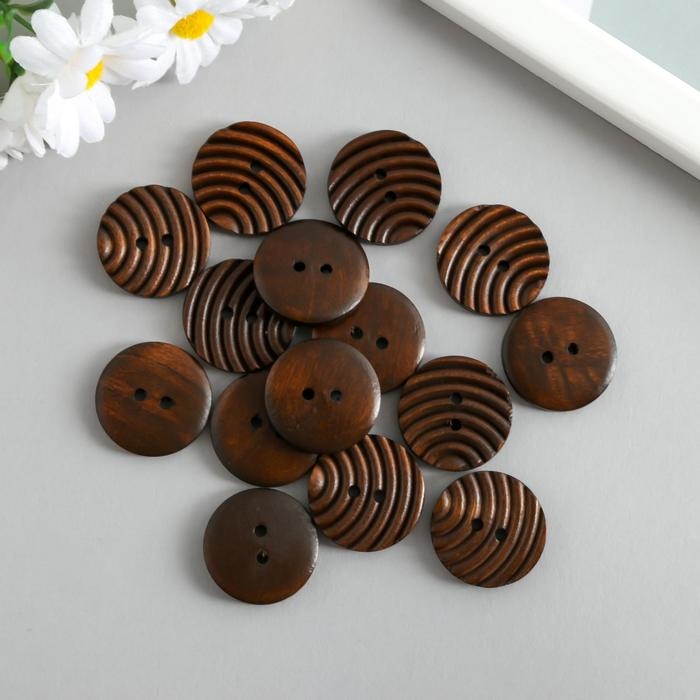 Пуговицы дерево для творчества 2 прокола Пуговицы дерево для творчества 2 прокола "Барханы" набор 15 шт 2,5х2,5х0,4 см