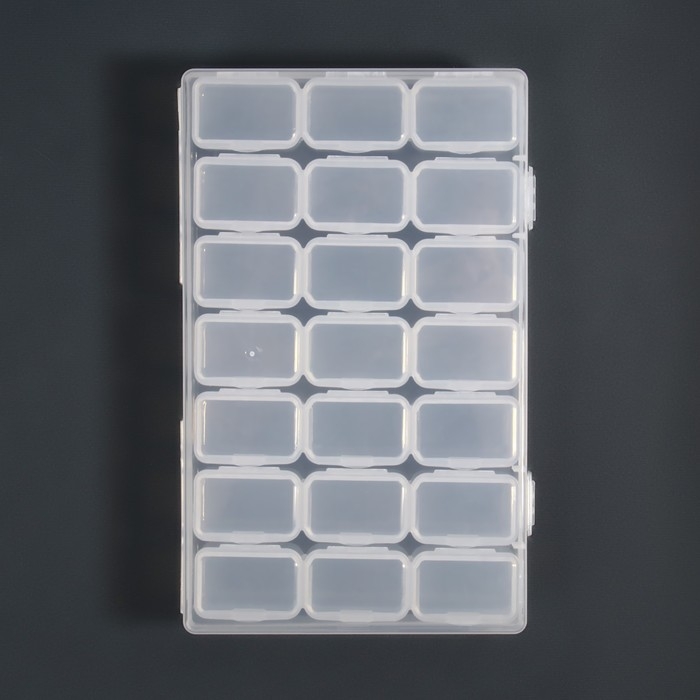 Органайзер для декора, 7 блоков, 3 ячейки, 10,5 × 17 × 2,5 см, цвет прозрачный