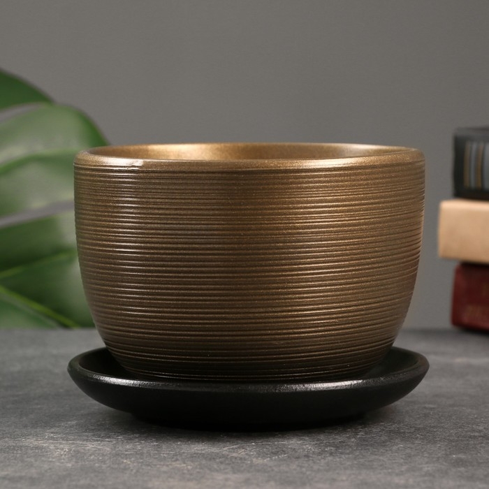 Горшок цветочный Горшок цветочный "Амелия" коричневый, 0,5 л