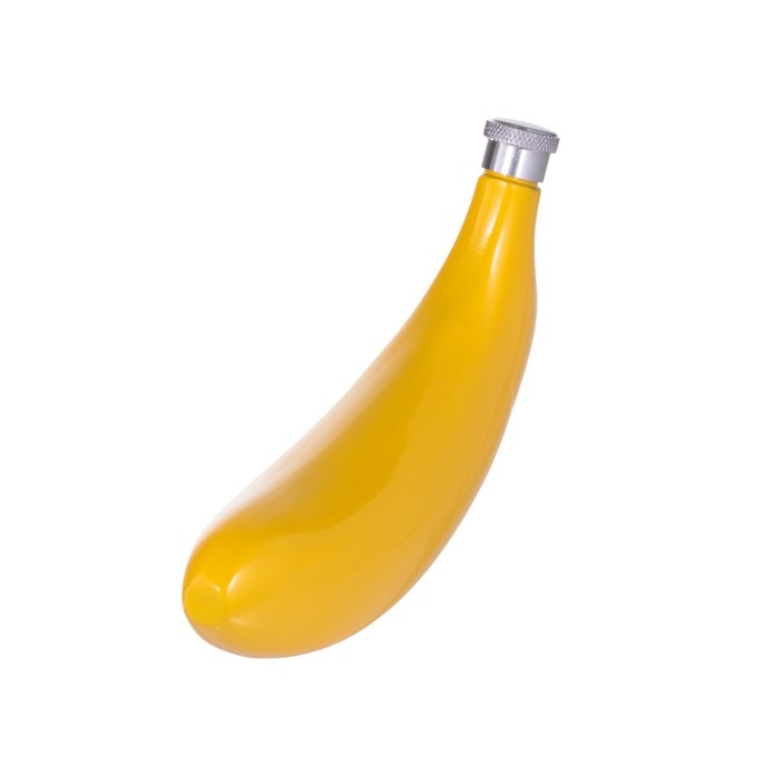 Фляжка для алкоголя Фляжка для алкоголя "Банан", нержавеющая сталь, подарочная, 120 мл, 4 oz