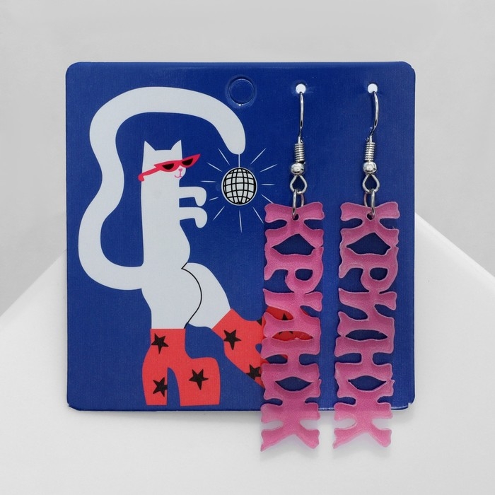 Серьги акрил «Кринж», цвет розовый Серьги акрил «Кринж», цвет розовый