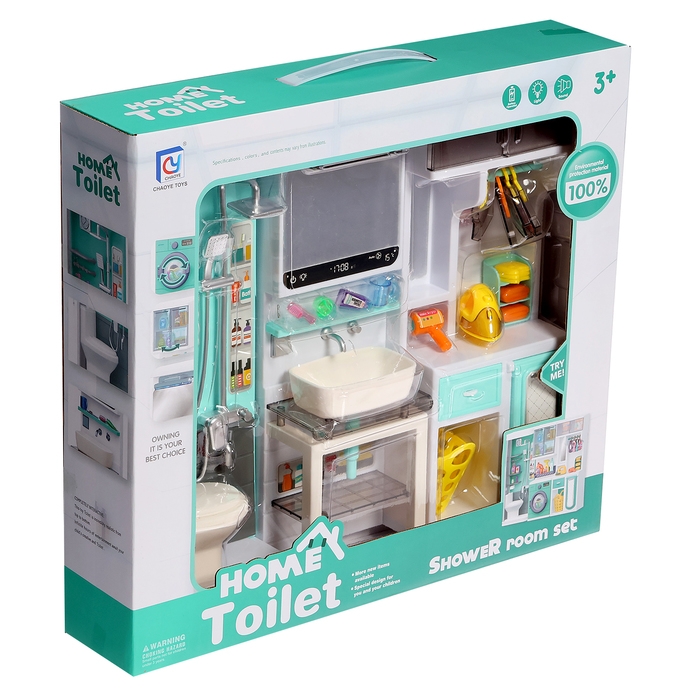 Набор мебели для кукол «Ванная комната»: санузел, раковина, гардеробная Набор мебели для кукол «Ванная комната»: санузел, раковина, гардеробная