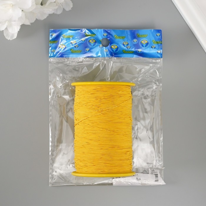 Спандекс для бисера, длина 500 м, цв. желтый Спандекс для бисера, длина 500 м, цв. желтый
