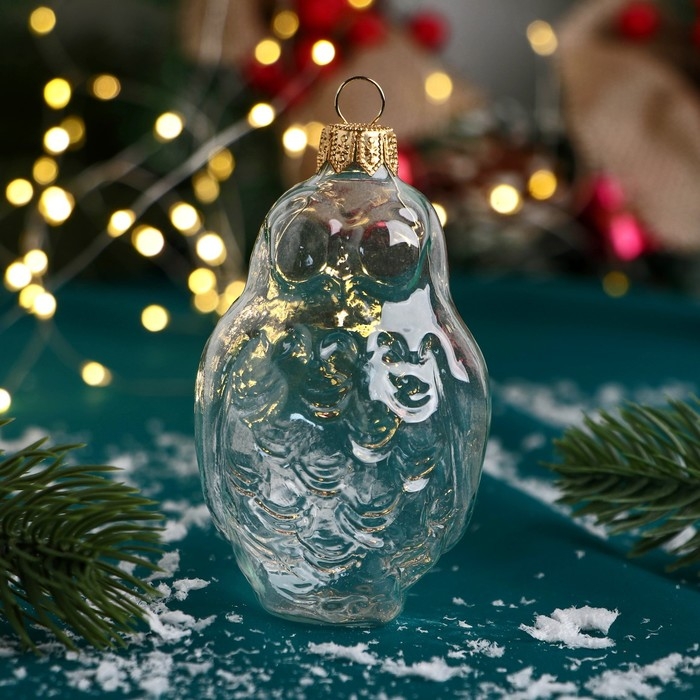 Ёлочная игрушка Ёлочная игрушка "Совунья" 9,3 см, прозрачная