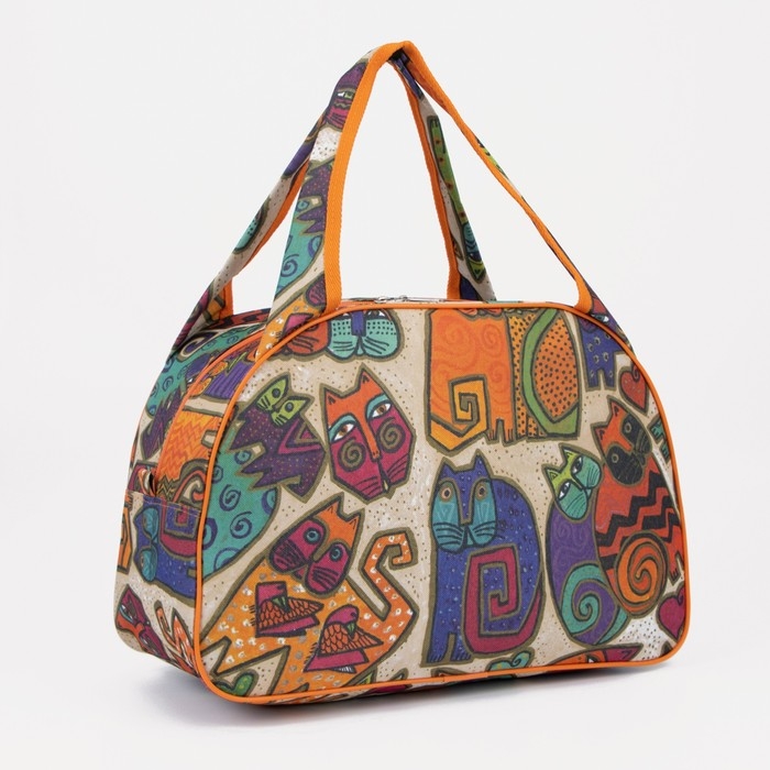 Сумка дорожная женская на молнии, цвет оранжевый/разноцветный Сумка дорожная женская на молнии, цвет оранжевый/разноцветный