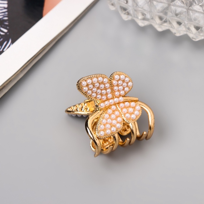 Краб для волос Краб для волос "Лилиан" бабочка стиль, 2,5 см, золото