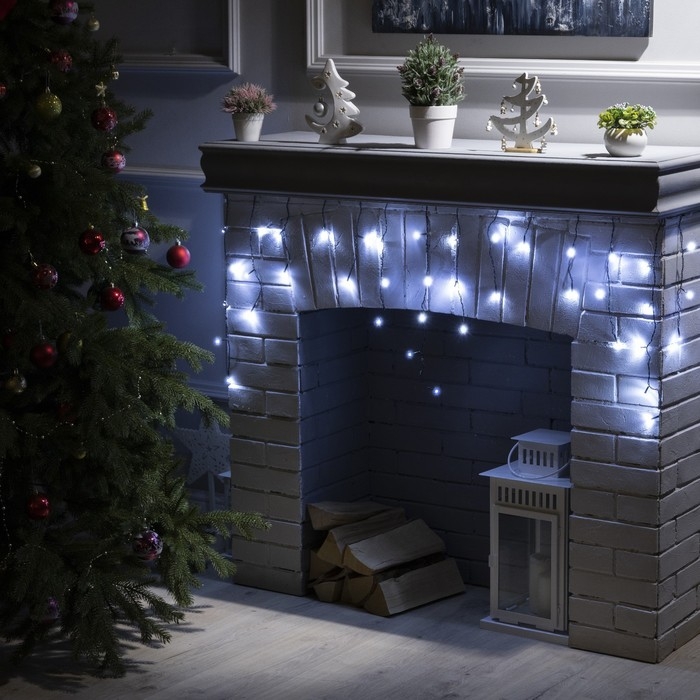 Гирлянда «Бахрома» 1.8 × 0.5 м, IP20, тёмная нить, 48 LED, свечение белое, 8 режимов, 220 В Гирлянда «Бахрома» 1.8 × 0.5 м, IP20, тёмная нить, 48 LED, свечение белое, 8 режимов, 220 В