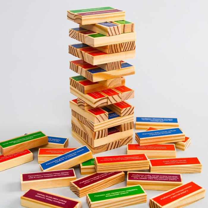 Игра падающая башня, Маша и Медведь, 54 бруска Игра падающая башня, Маша и Медведь, 54 бруска