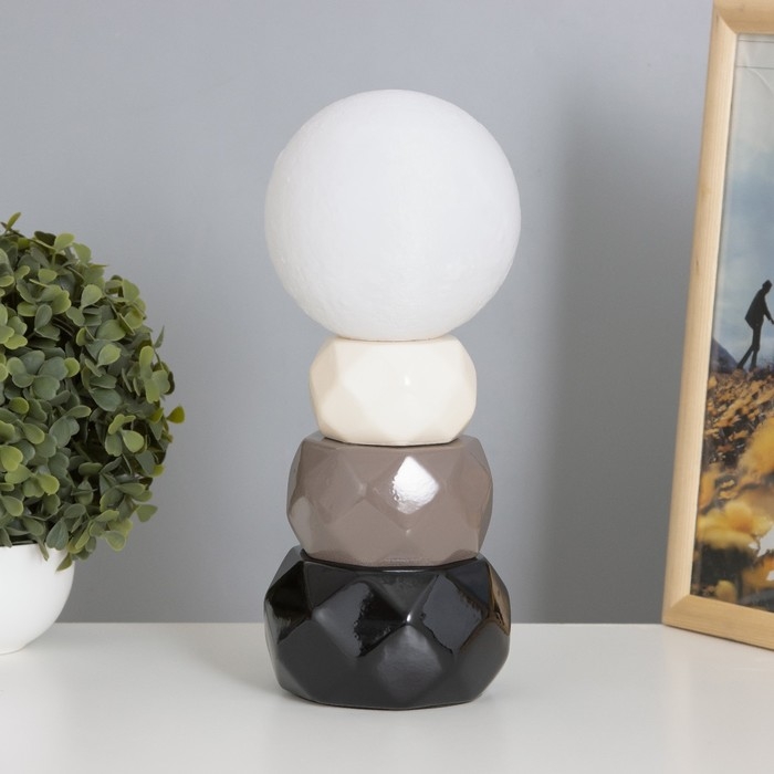 Лампа настольная Лампа настольная "Амани" 1х40Вт Е14 белый/кофе 11,5х11,5х28см