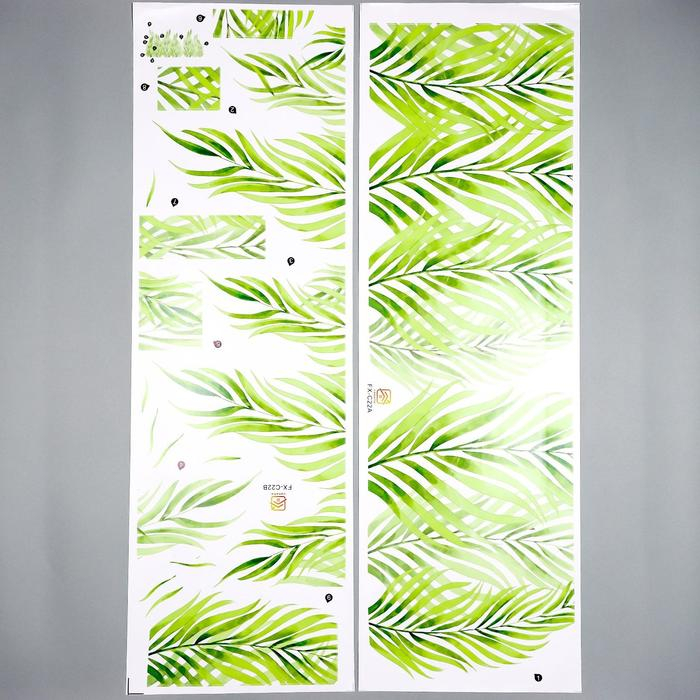 Наклейка пластик интерьерная цветная Наклейка пластик интерьерная цветная "Ветки ивы" 30х90 см набор 2 листа