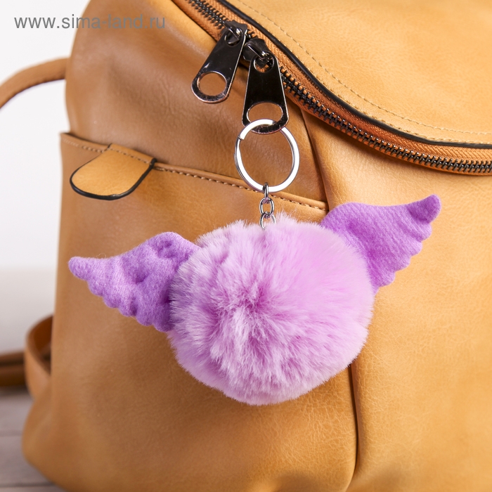 Пушистик на кольце Пушистик на кольце "Шарик с крыльями" МИКС 7х16,5х7 см