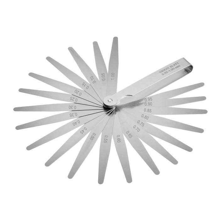 Набор щупов для измерения зазоров ТУНДРА, 0.05 - 1 мм, шаг 0.05 мм, 20 шт. Набор щупов для измерения зазоров ТУНДРА, 0.05 - 1 мм, шаг 0.05 мм, 20 шт.