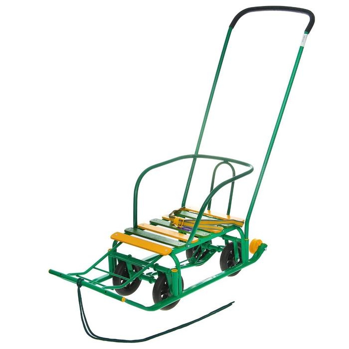 Санки «Тимка 5 универсал» с толкателем, цвет зелёный Санки «Тимка 5 универсал» с толкателем, цвет зелёный