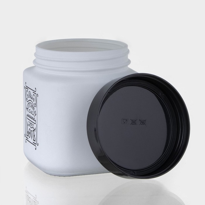 Банка стеклянная для сыпучих продуктов «Любовь на кухне», 1 л, цвет белый