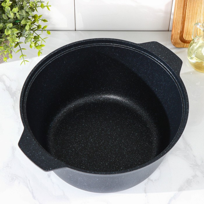 Жаровня, 5 л, d=29 см, стеклянная крышка, антипригарное покрытие, цвет тёмный мрамор Жаровня, 5 л, d=29 см, стеклянная крышка, антипригарное покрытие, цвет тёмный мрамор