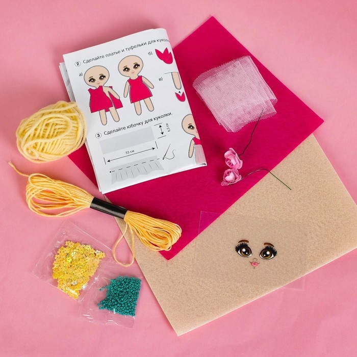 Набор для шитья. Кукла из фетра своими руками «Девочка с косами» Набор для шитья. Кукла из фетра своими руками «Девочка с косами»