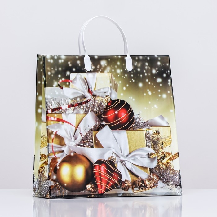 Новый год. Пакет  Новый год. Пакет "Новогодний подарок", мягкий пластик, 30х30 120 мкм.