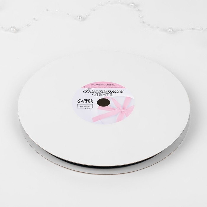 Лента бархатная, 10 мм, 18 ± 1 м, цвет изумрудный №34