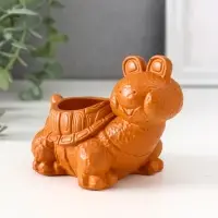 Фигура с подставкой для мелочей «Черепаха», 7.5×10×6 см, красная глина