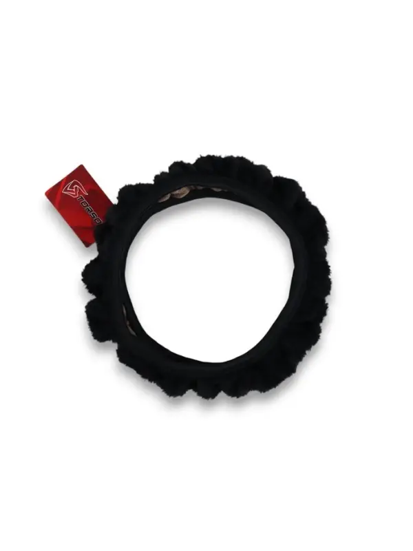 Оплетка на руль TORSO, меховая, мультиразмерная, черный