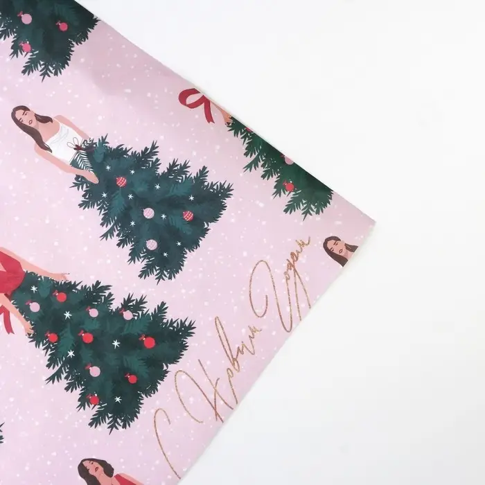 Бумага упаковочная крафтовая &laquo;Новогодний наряд&raquo;, 50 х 70 см