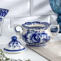 Сахарница фарфор гжель &laquo;Секрет&raquo;