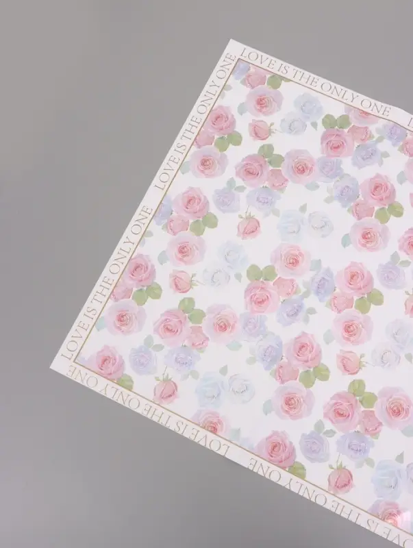 Пленка для цветов, &laquo;Розы&raquo;, белая, 57&times;57 см