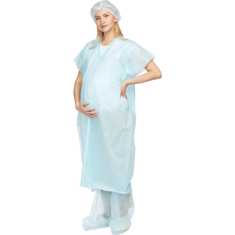 Рубашка н/с д/рожениц 110см голубой пл.42 р.52-54  Гекса