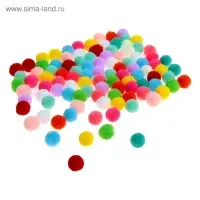 Набор текстильных деталей для декора &laquo;Бомбошки&raquo; 100 шт. набор, размер 1 шт. 0.6 см, цвет МИКС