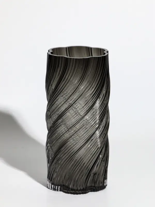 Ваза стекло настольная  Ваза стекло настольная "Бриджит" 24х11 см, серый