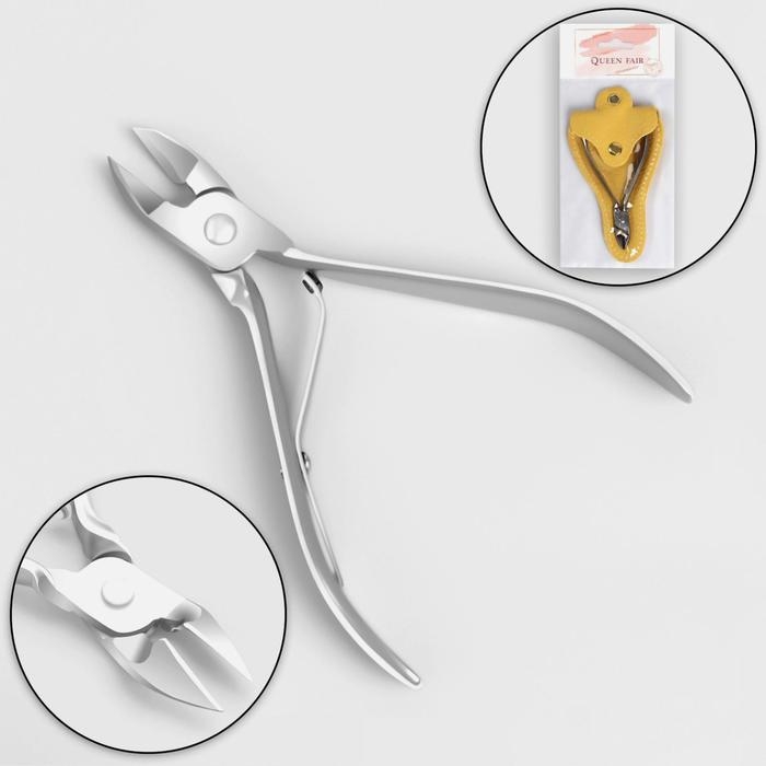 Кусачки педикюрные, 9,5 см, прямое лезвие, длина лезвия - 10 мм, в чехле, цвет серебристый Кусачки педикюрные, 9,5 см, прямое лезвие, длина лезвия - 10 мм, в чехле, цвет серебристый