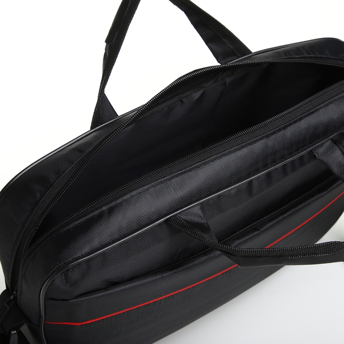 Сумка для ноутбука на молнии, наружный карман, цвет чёрный