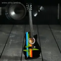 Гитара сувенирная "Gibson Acustic" черная, на подставке 24х8х2 см