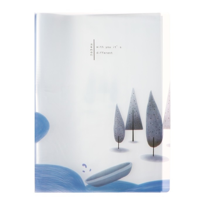 Папка формат А4, с 40 прозрачными файлами Папка формат А4, с 40 прозрачными файлами "Река", МИКС