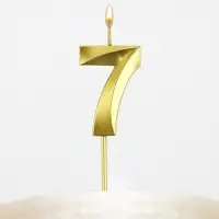 Свеча цифра для торта «7», золото, 2,3 х 8 см