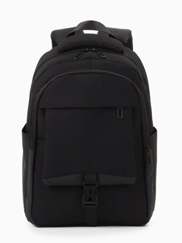 Рюкзак школьный, 2 отделения, 4 кармана, водонепроницаемое дно, 27&times;13&times;38.5 см, чёрный